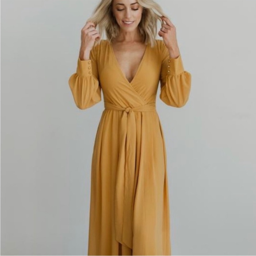 Gorgeous Mustard Golden Yellow Baltic Born Lydia Maxi Dress! size M - Picture 4 of 6